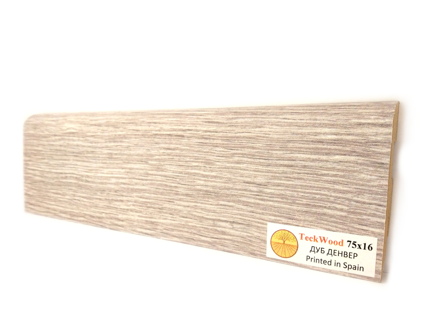 Плинтус МДФ ламинированный TeckWood Дуб Денвер 2150×75×16